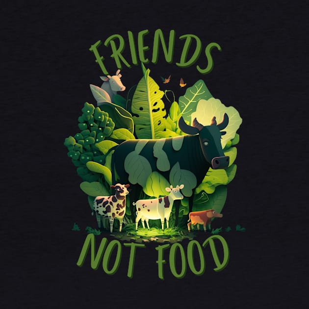 Friends, Not Food Vegan T-Shirt - Show Your Commitment to Animal Rights in Style by Snoe